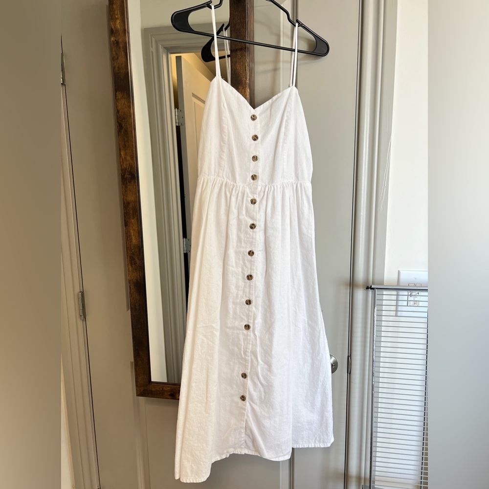 H&M white linen dress